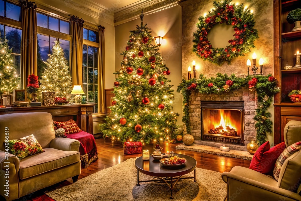 Cozy Christmas Homes with Festive Decor - High Dynamic Range Photography Cozy Christmas Homes with Festive Decor - High Dynamic Range Photography