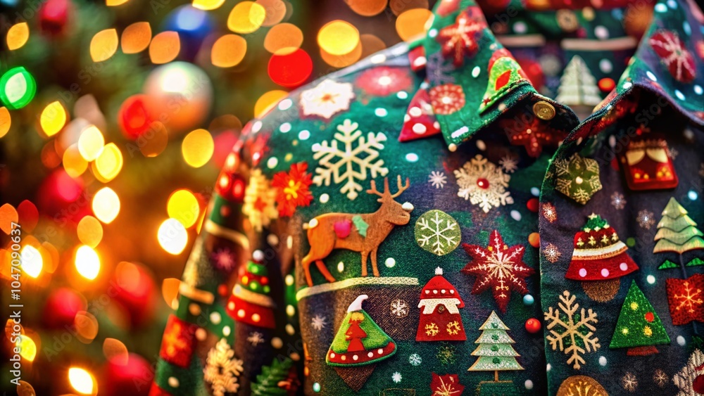 Fototapeta premium Creative Christmas Shirt Decals for Festive Apparel Design Inspiration
