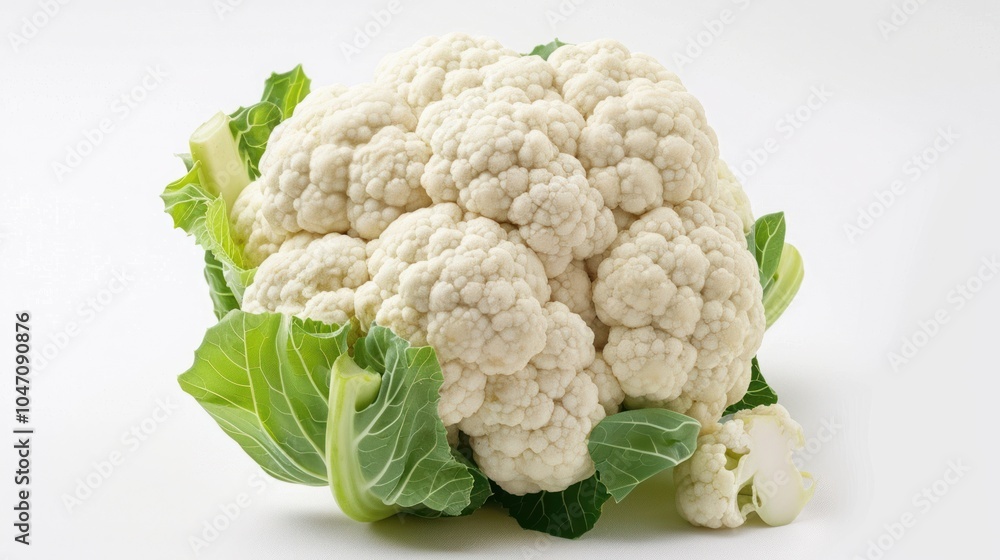 Fresh Cauliflower on White Background Fresh Cauliflower on White Background