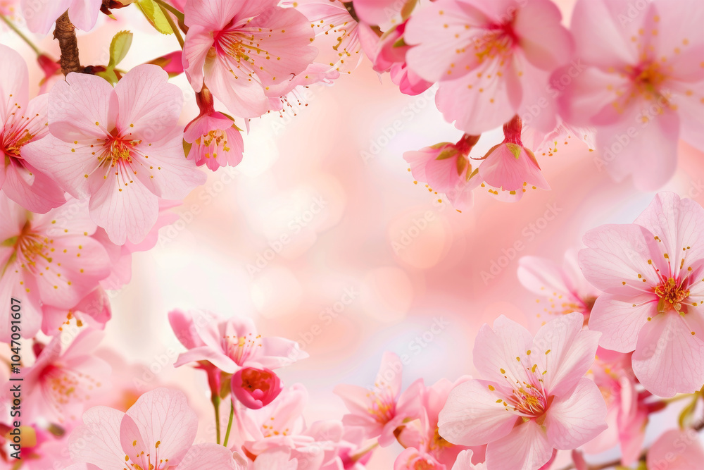sakura flowers on color background. sakura flowers on color background.