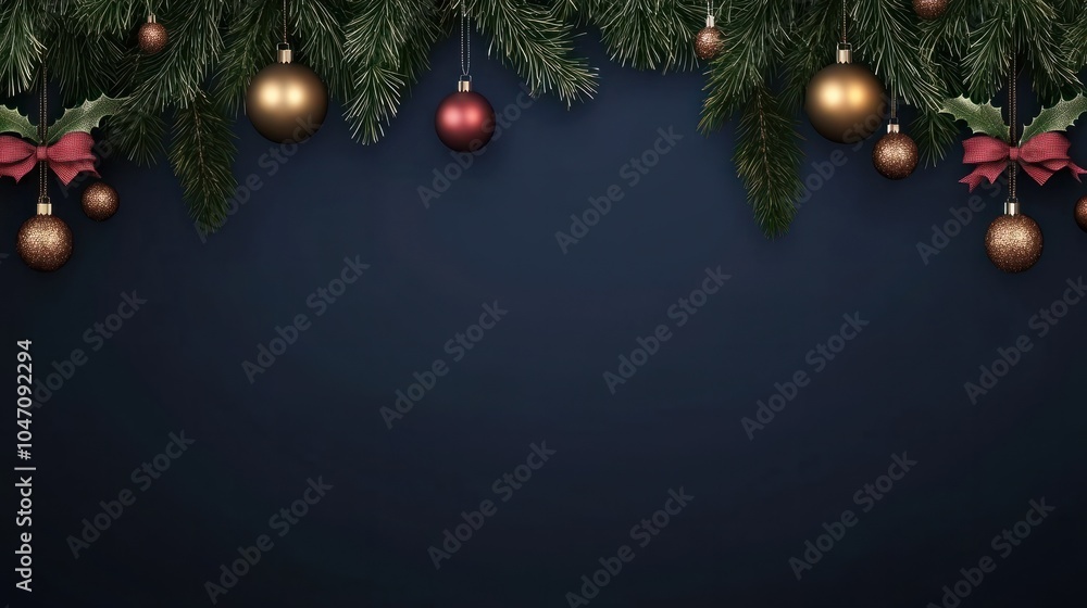 Christmas decoration on dark background Christmas decoration on dark background