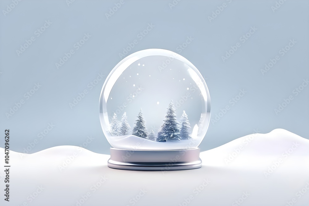 Abstract snow globe with only the faint silhouette of a winter landscape inside Abstract snow globe with only the faint silhouette of a winter landscape inside