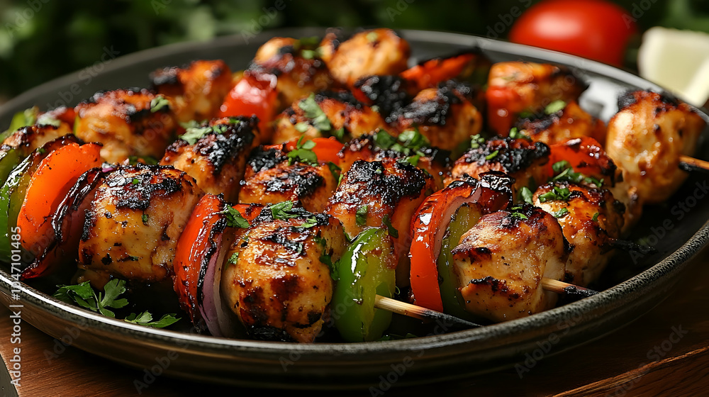 Grilled Chicken and Vegetable Skewers - Food Photography Grilled Chicken and Vegetable Skewers - Food Photography