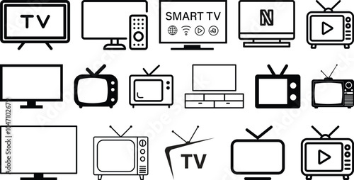 Tv icon set collection