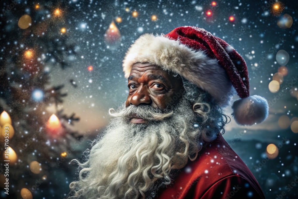 Enigmatic Black Christmas Santa in a Long Exposure Wonderland Enigmatic Black Christmas Santa in a Long Exposure Wonderland