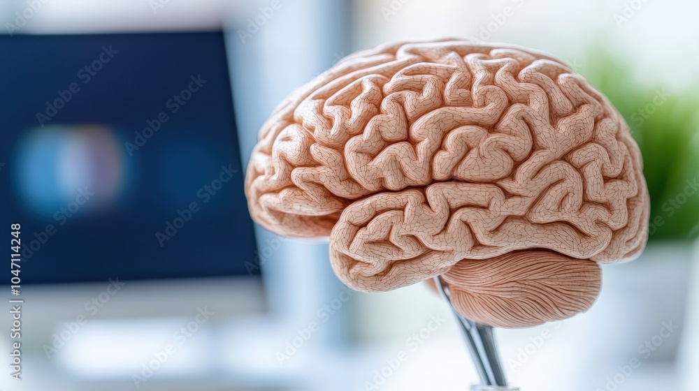 Human Brain Model Anatomy Medical Science Study Closeup Human Brain Model Anatomy Medical Science Study Closeup