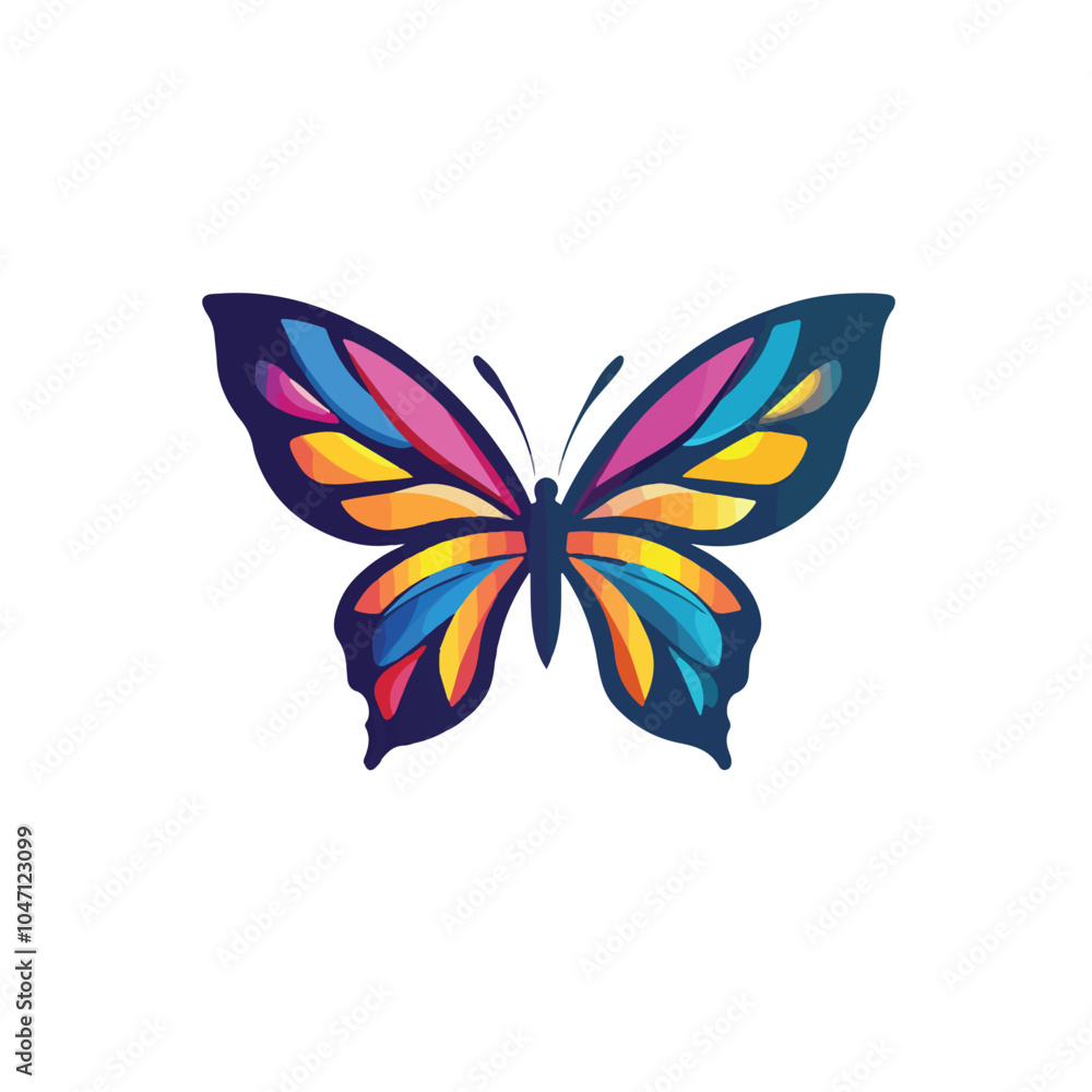 Fototapeta premium Digital Butterfly Vector Logo Design Template for Creative Projects