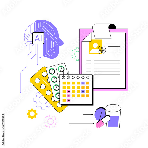 AI-Driven Personalized Treatment Plans abstract concept vector illustration.