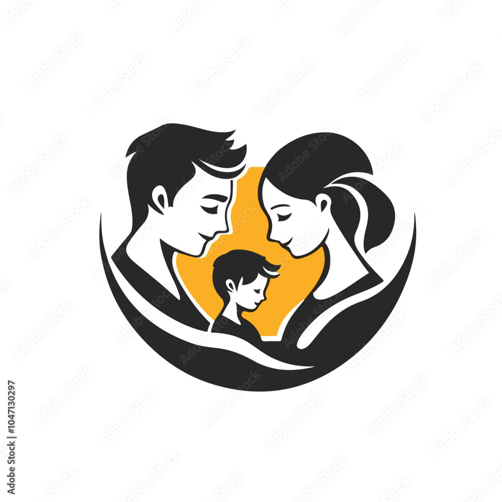 Modern Family Vector Logo Design Template for Creative Projects Modern Family Vector Logo Design Template for Creative Projects