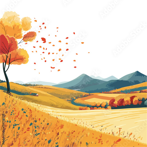 Enchanting Countryside Fantasy Panorama Landscape