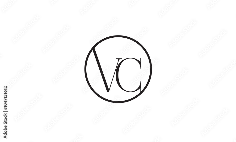 VC, CV, C, V Abstract Letters Logo Monogram