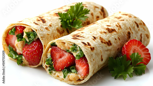 Delicious Wrap with Strawberry Filling - Food Photography