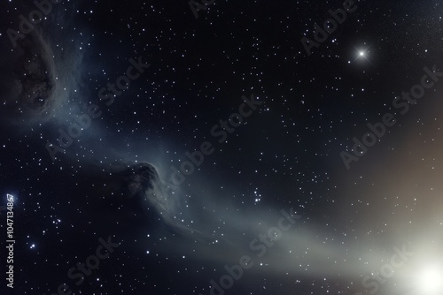 Stunning night sky filled with twinkling stars and a mysterious nebula