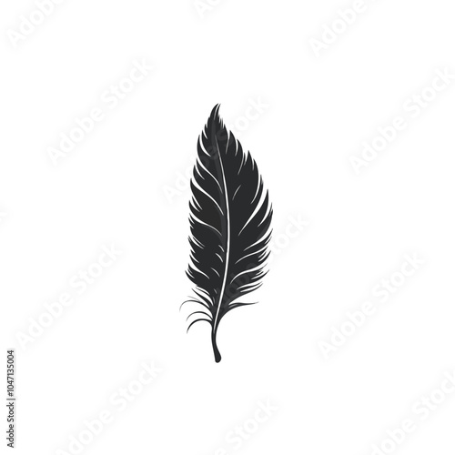 Elegant Feather Ink Logo Design Template Vector Illustration