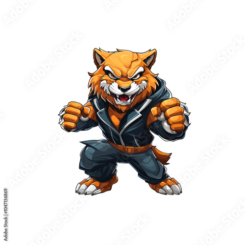 Tiger mascot logo icon flat vector design