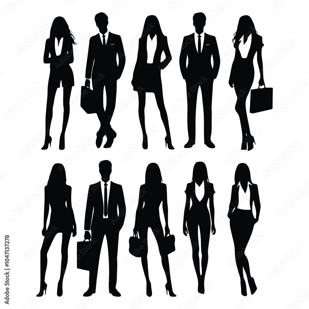 Shilhoutte people symbols vector set on a white background Shilhoutte people symbols vector set on a white background