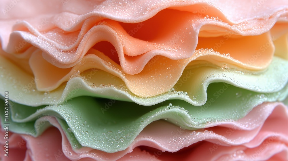 Abstract Pastel Ruffled Fabric with Dew Drops Macro Photography Texture Soft Focus Smo Abstract Pastel Ruffled Fabric with Dew Drops Macro Photography Texture Soft Focus Smo