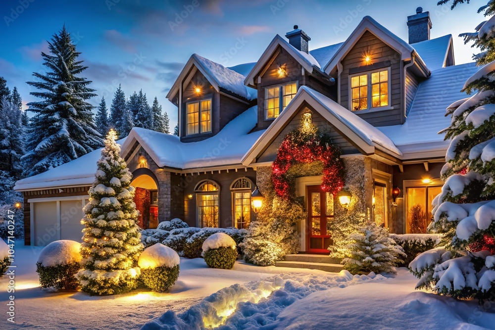Luxury Homes Decorated for Christmas in Scenic Winter Landscapes Luxury Homes Decorated for Christmas in Scenic Winter Landscapes