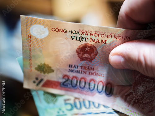 Banknote from Vietnam Featuring 20000 Dong Value