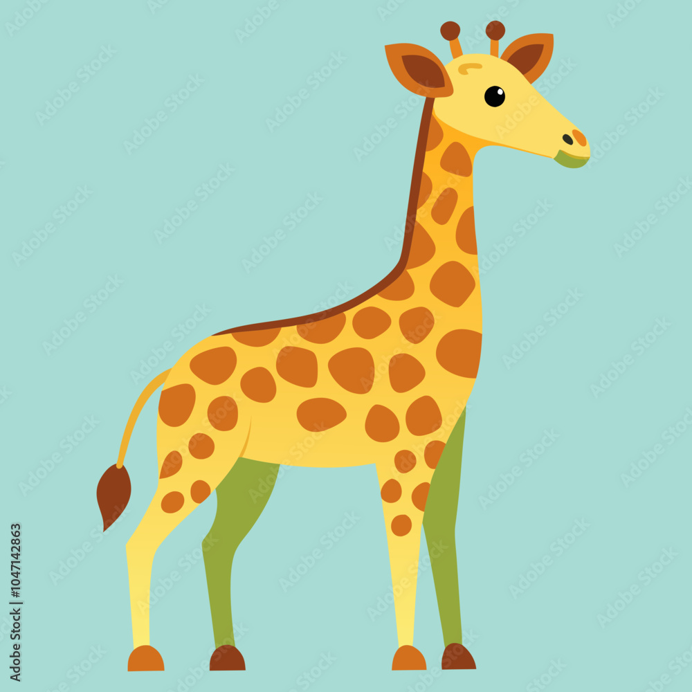 Fototapeta premium giraffe cartoon isolated on white