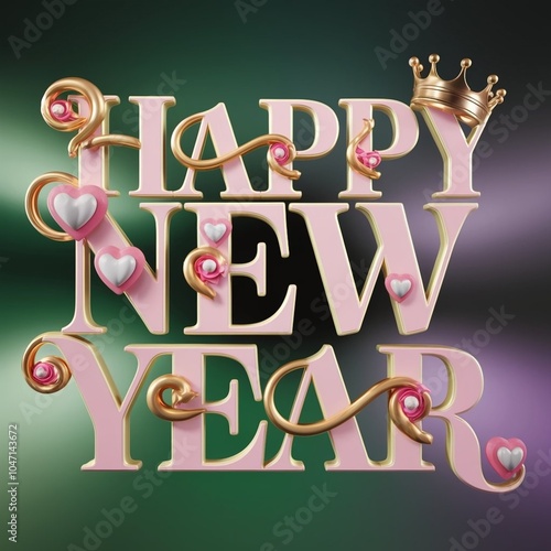 happy new year 3d render photo