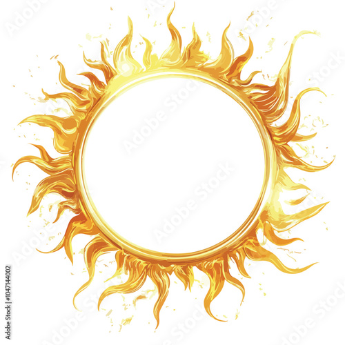 Elegant Golden Circular Frame with Floral Design for Creative Projects