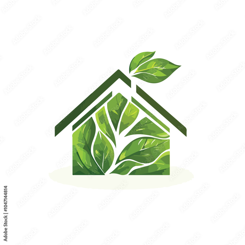Green House Vector Logo Design Template Green House Vector Logo Design Template