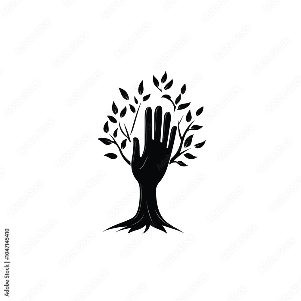 Fototapeta premium Elegant Hand Tree Vector Logo Design Template
