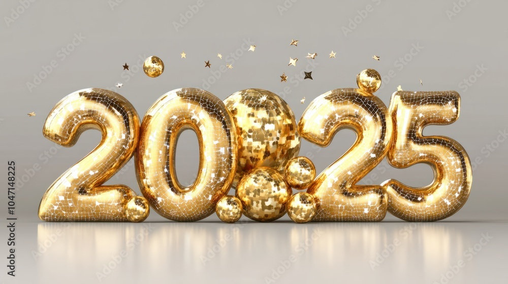 3d gold 2025 happy new year on Isolated transparent background png. generated with AI 3d gold 2025 happy new year on Isolated transparent background png. generated with AI