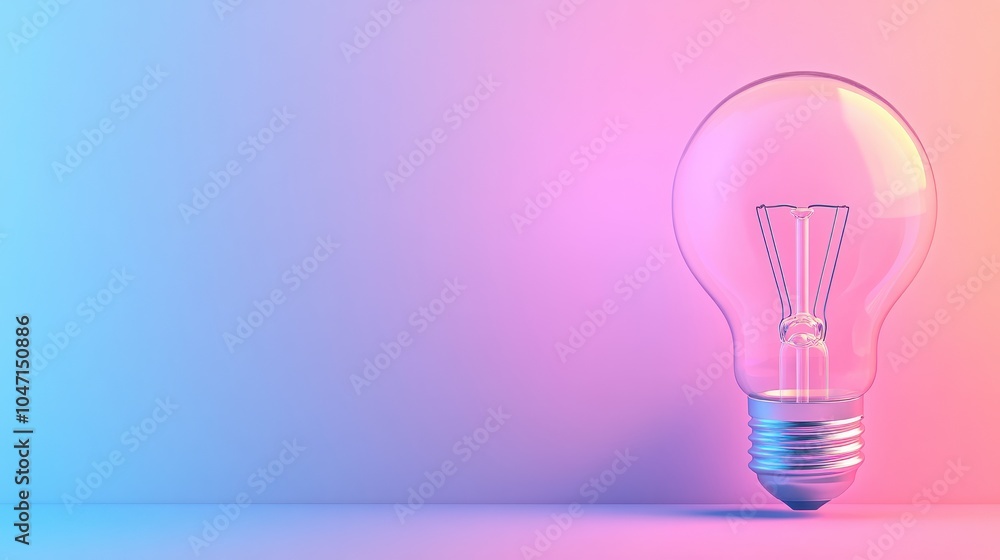 A glowing light bulb with a colorful gradient background, symbolizing the birth of a smart idea in business A glowing light bulb with a colorful gradient background, symbolizing the birth of a smart idea in business