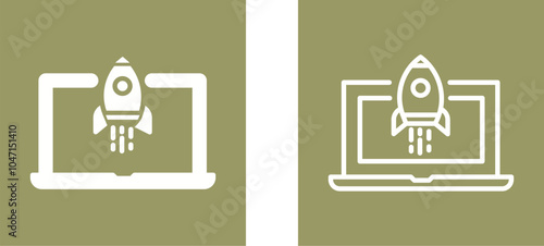 Laptop Startup Vector Icon