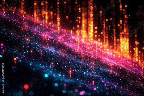 Abstract Background with Colorful Bokeh and Glitter