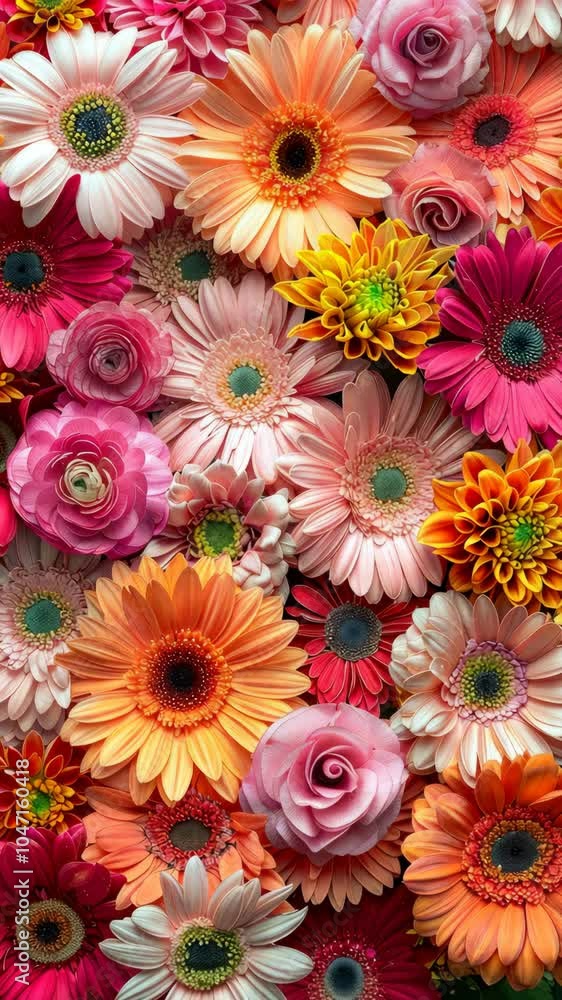 Colorful flower arrangement filling the frame Colorful flower arrangement filling the frame