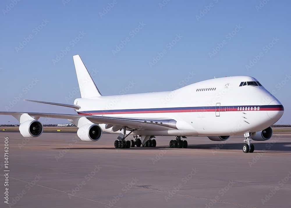 Large commercial passenger airplane on the tarmac at the airport Large commercial passenger airplane on the tarmac at the airport
