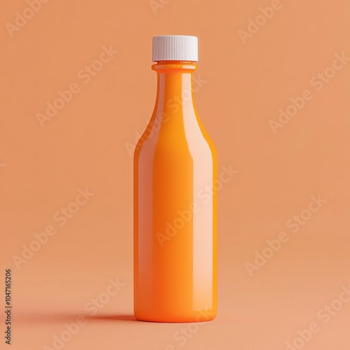 High-quality 3D render of a matte finish sauce bottle, no label, isolated with soft lighting, perfect for commercial product mockups