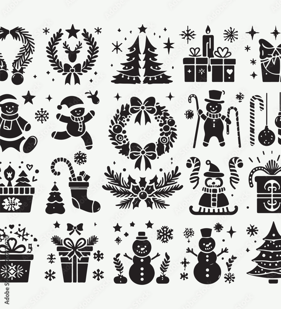 Fototapeta premium Christmas icons set