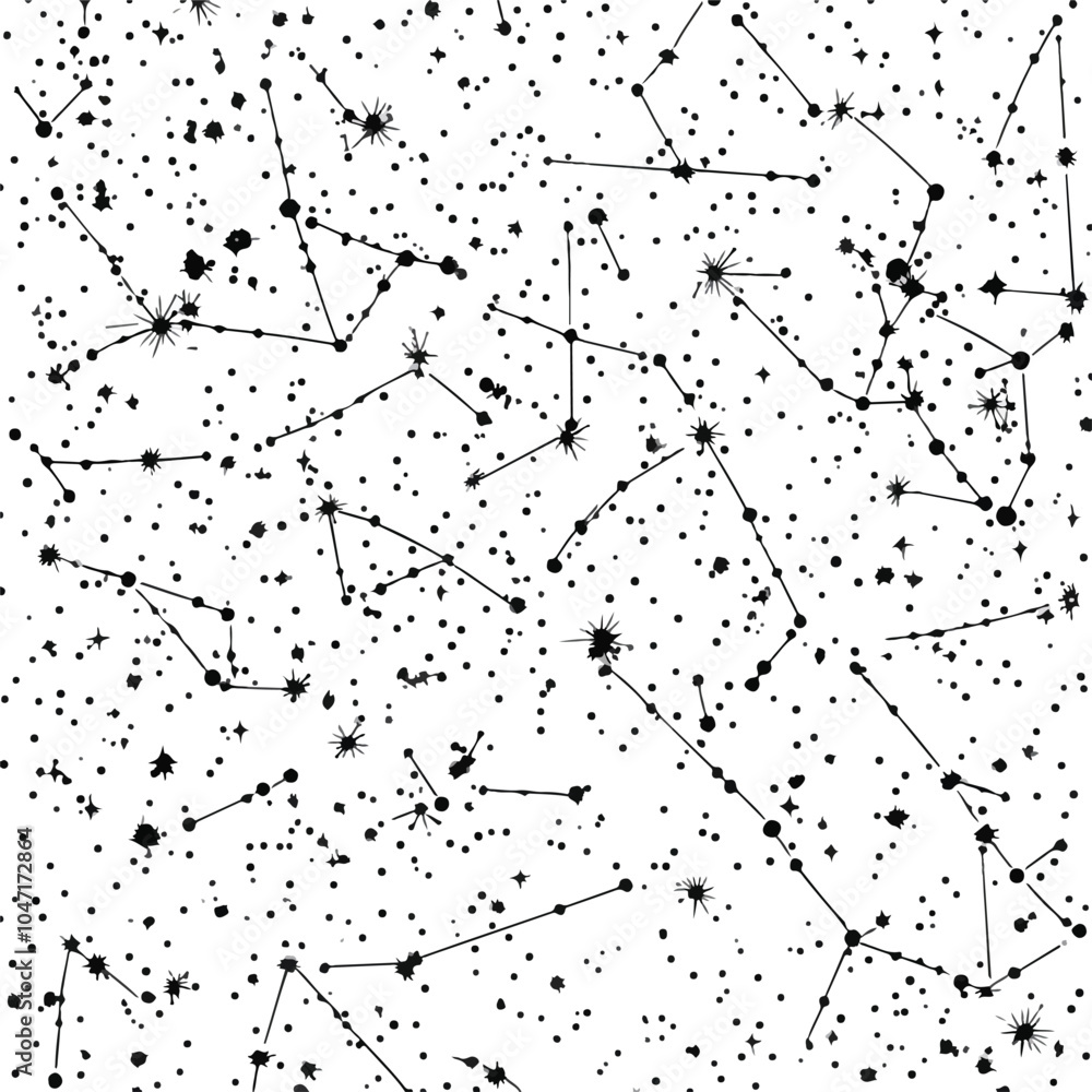 Seamless Starry Cosmos Background with Sparkling Stars