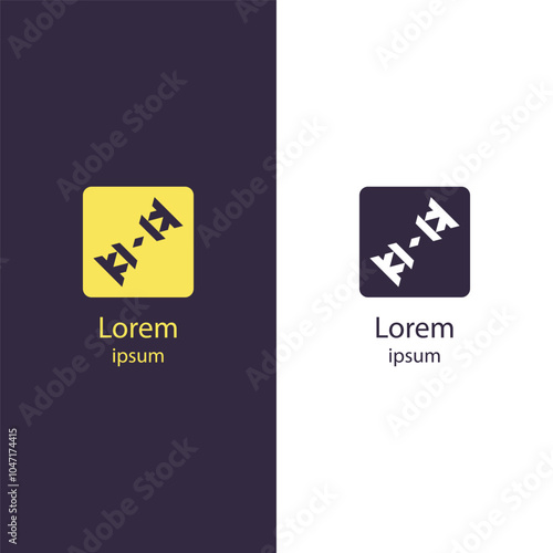 Modern and stylish logo with abstract shapes. Ideal for brands seeking a unique and minimalist design, emphasizing balance and creativity.