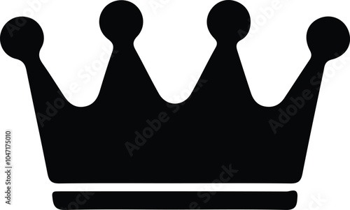 Crown icon. Black silhouette on white background. Vector illustration.
