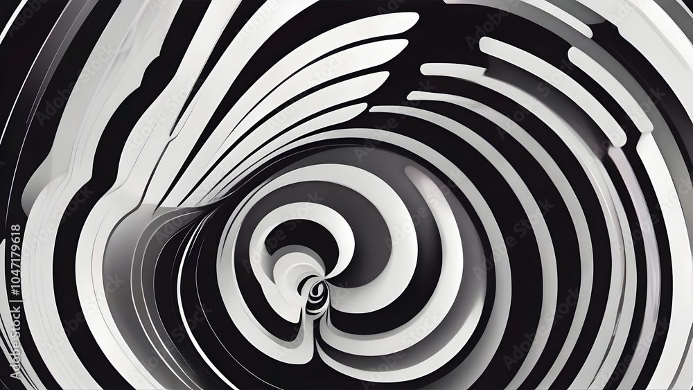 Abstract Black and White Swirling Geometric Pattern Abstract Black and White Swirling Geometric Pattern