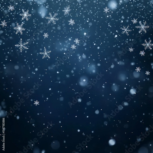 Christmas or Ne Year background with snowflakes bokeh