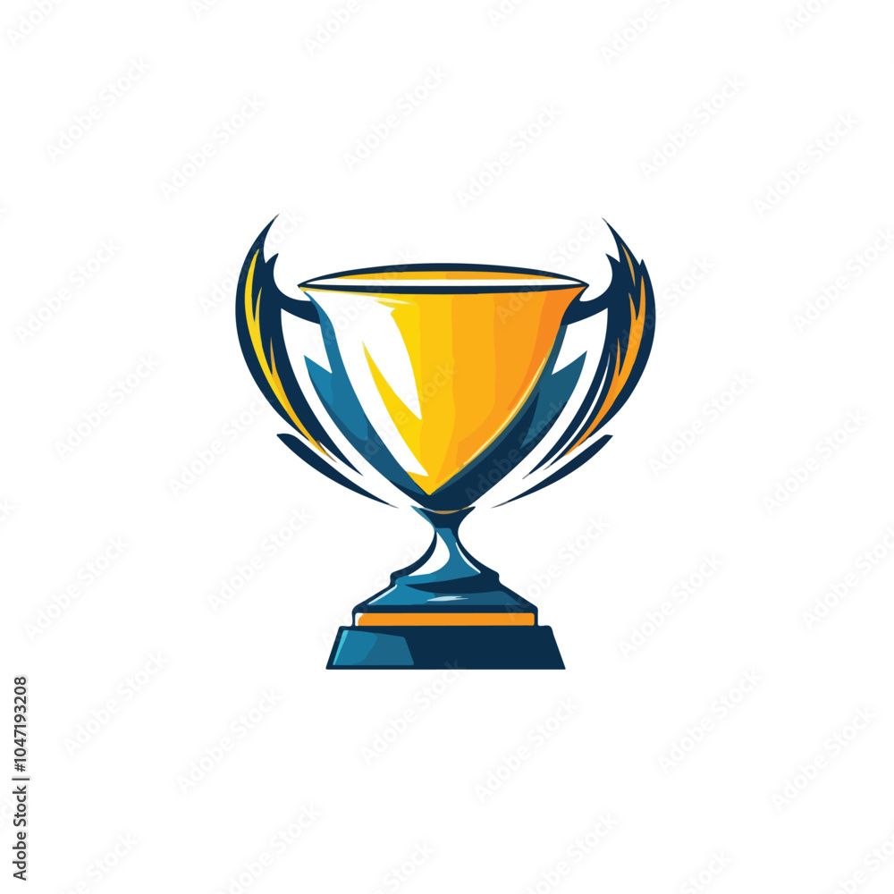 Elegant Trophy Cup Vector Logo Design Template