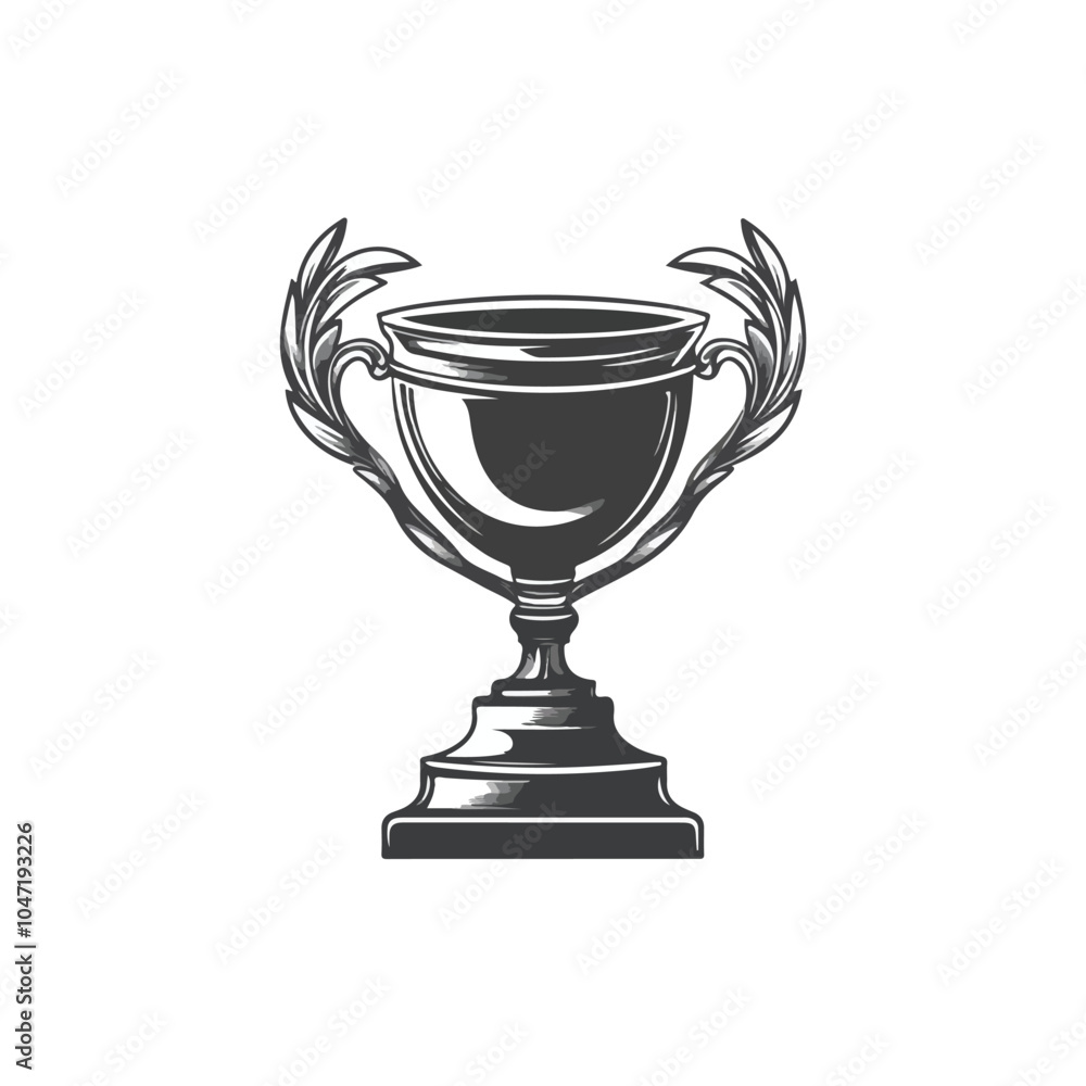 Elegant Trophy Cup Vector Logo Design Template