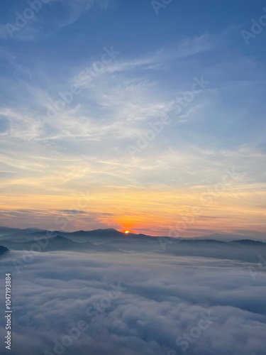 sunset in the mountains