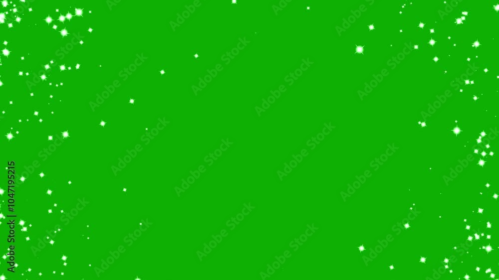 White glitter sparkles in spiral path with green screen background White glitter sparkles in spiral path with green screen background