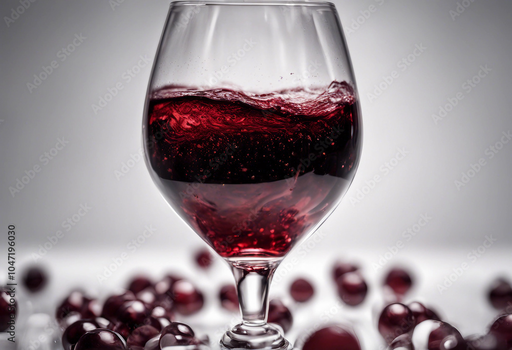 Red Wine in glass isolated on white background full depth of field Red Wine in glass isolated on white background full depth of field