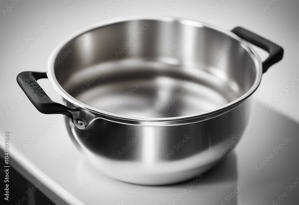 Stainless steel cooking pot isolated on white background full depth of field Stainless steel cooking pot isolated on white background full depth of field