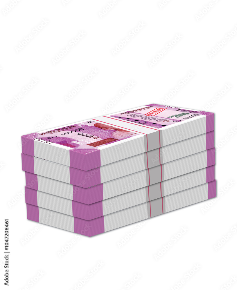 Indian Rupee 2000 Currency Note Bundles, stack of money Indian Rupee 2000 Currency Note Bundles, stack of money