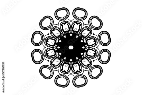 Traditional mandala with floral and sunburst motifs, showcasing layered, intricate designs for meditative purposes
