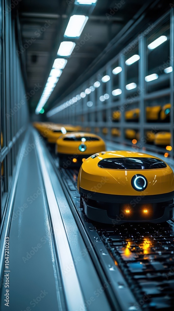 hightech warehouse fully operated by robots efficiently sorting and packaging orders showcasing the future of automation in a sleek industrial environment hightech warehouse fully operated by robots efficiently sorting and packaging orders showcasing the future of automation in a sleek industrial environment